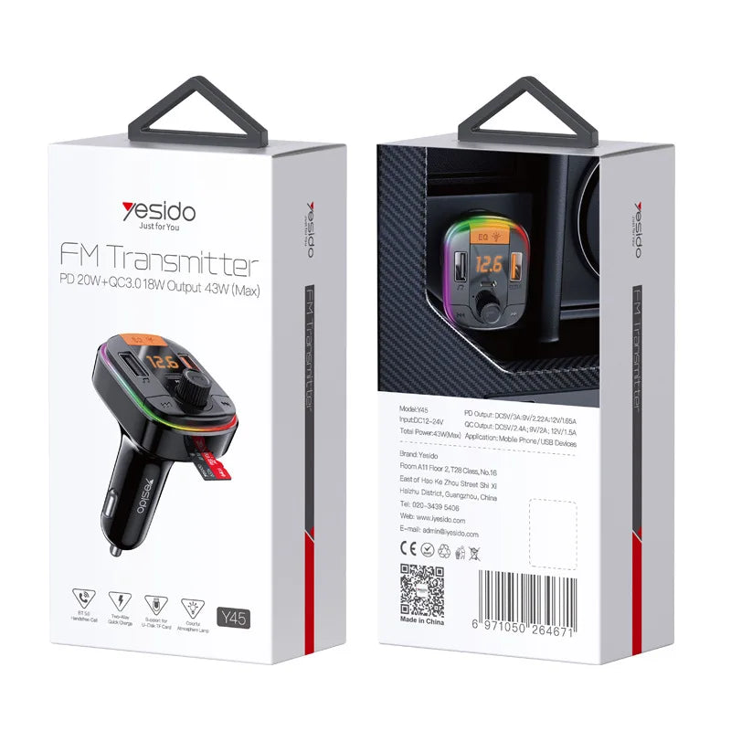 yesido car pd charger cigarette lighter qc car charger