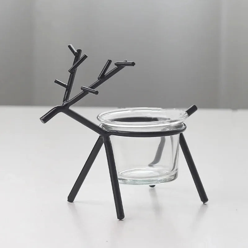 Wrought Iron Fawn Candle Holder