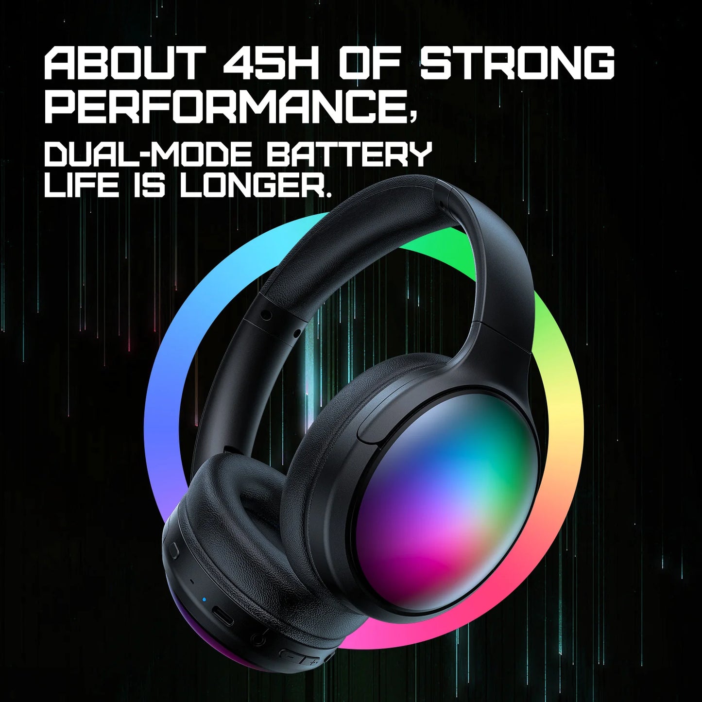 OINKUMA B3 Wireless Headphone with RGB Light Dual Mode