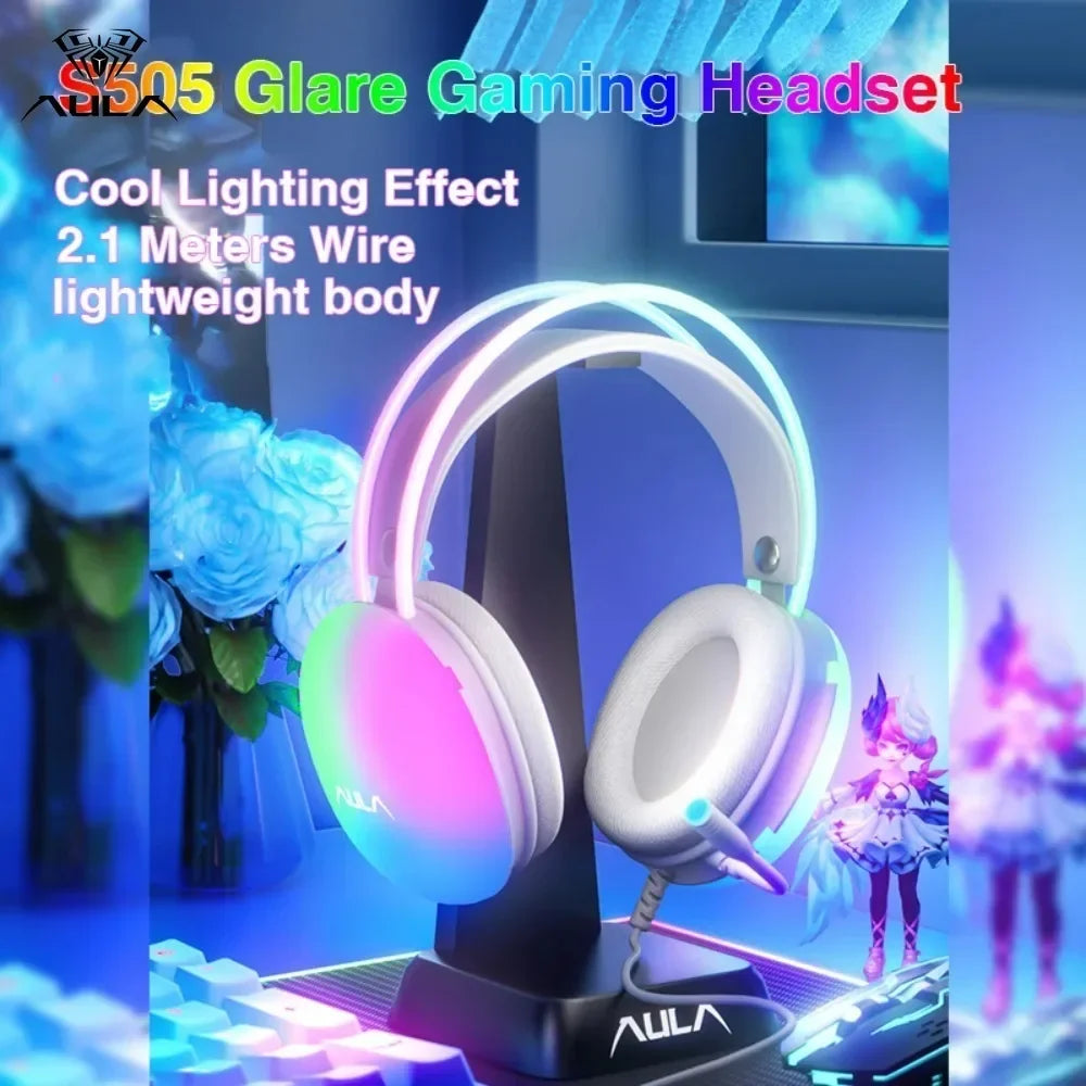 AULA S505 Gaming Headset Esports Headphones Computer RGB