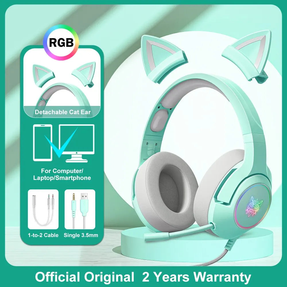 ONIKUMA K9 Wired Headphones with RGB Light Flexible HD