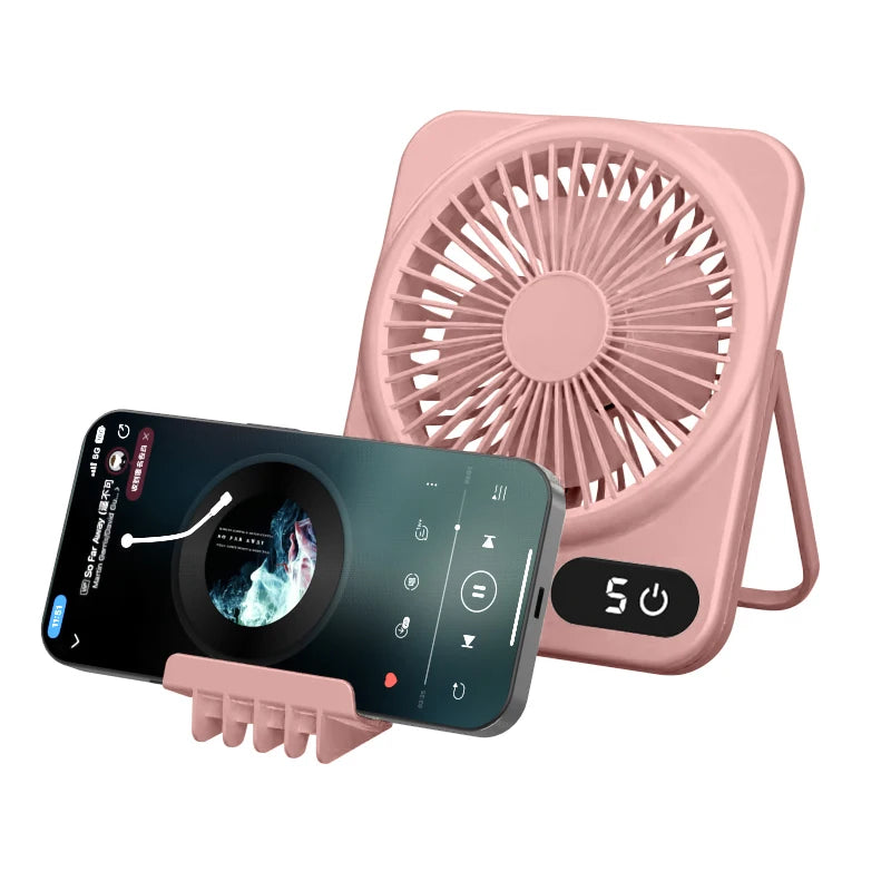 Desk Fan Portable USB Rechargeable Fan 180° Tilt Folding Personal Fan
