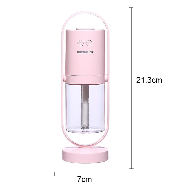 Portable Mini Tabletop Air Humidifier 200ml Oil Diffuser 500mah Led Color