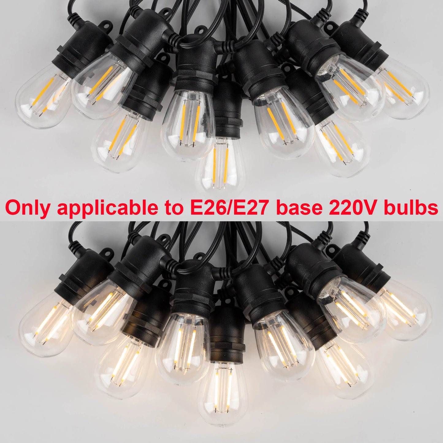 E27 Outdoor String Light Stringer E26 Light Socket Stringer