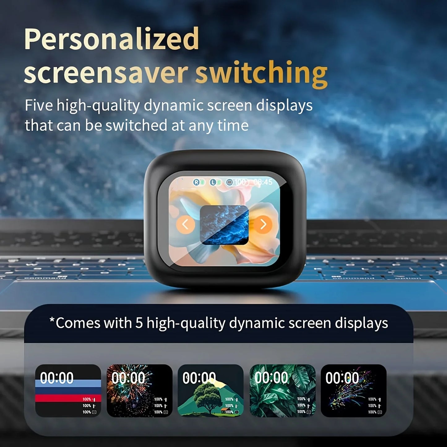 Noise Cancelling Bluetooth Earbuds ANC with Smart Touch Screen