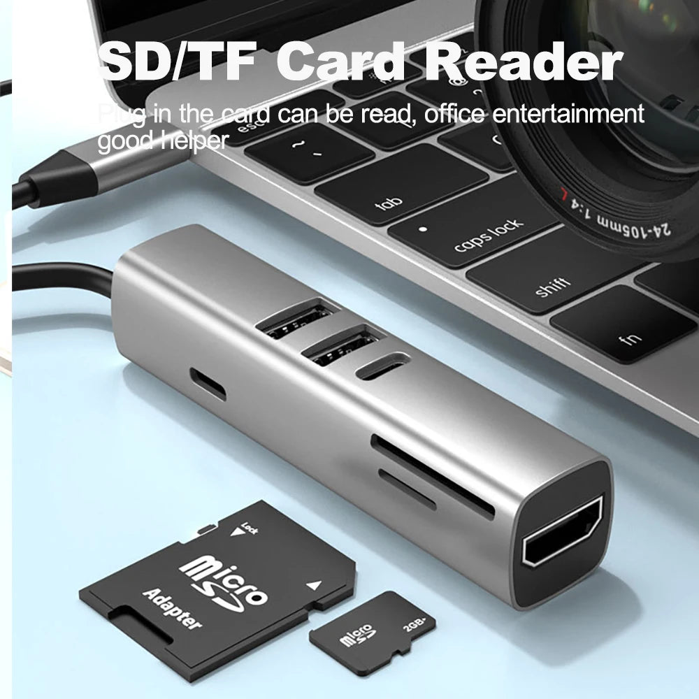 Tebe 7 IN 1 USB-C Hub for Macbook Dell Type-c to 4K 30HZ