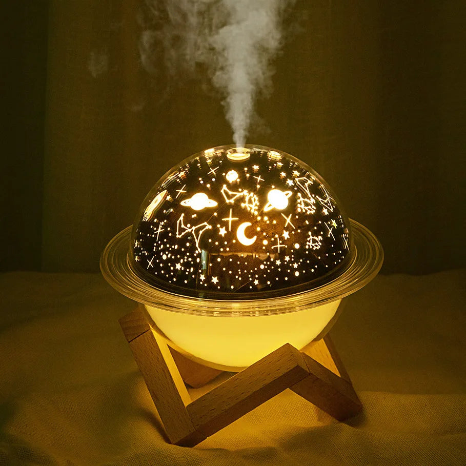 Creative LED projection light USB planet humidifier Christmas star