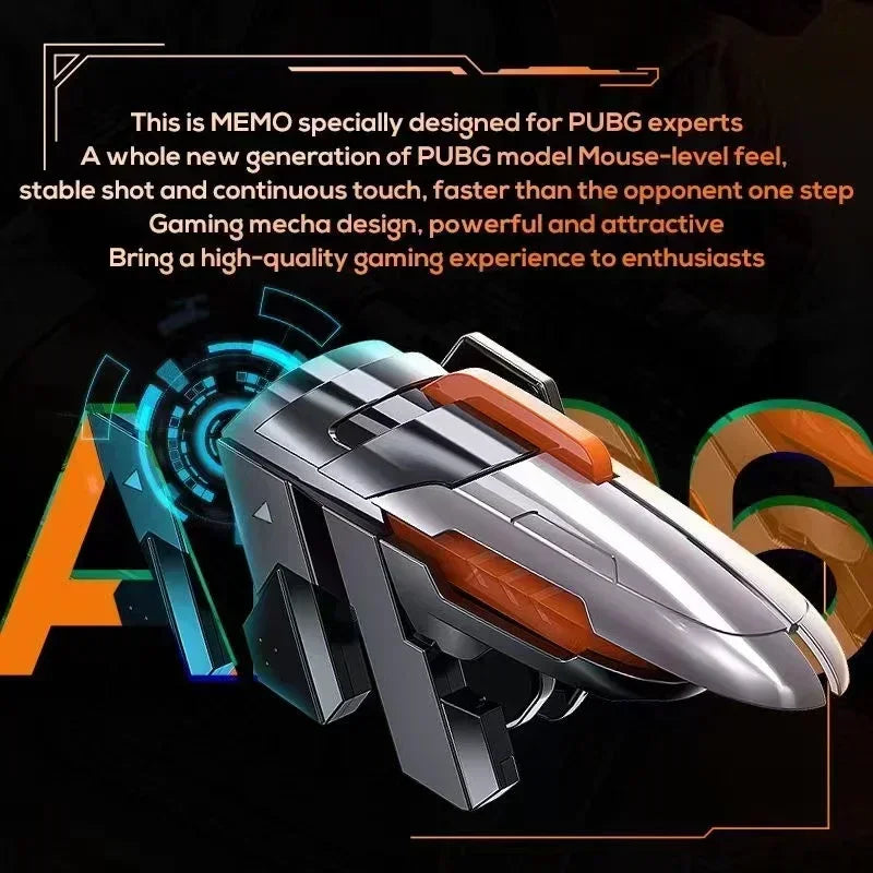 6 Finger Mobile Phone ABS Game Trigger AK06 for PUBG