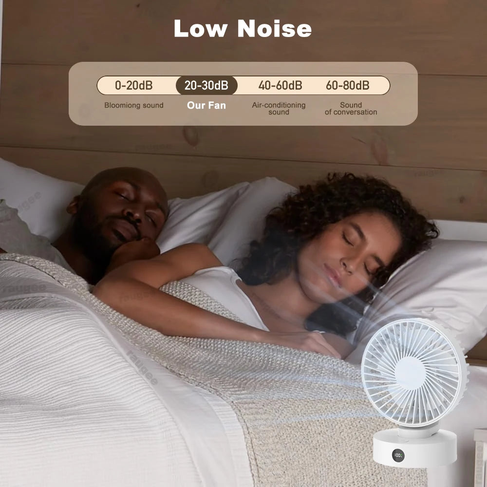 Small Desk Fan Portable USB Rechargeable