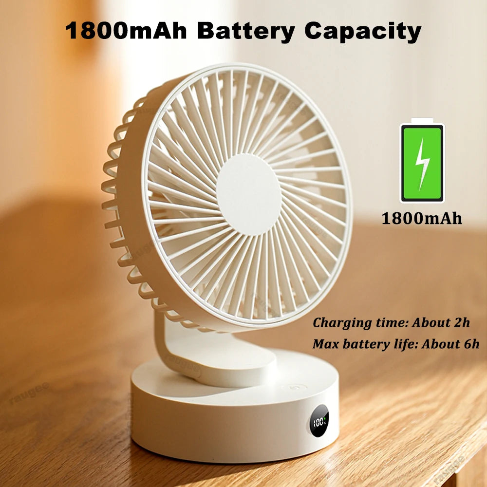 Small Desk Fan Portable USB Rechargeable