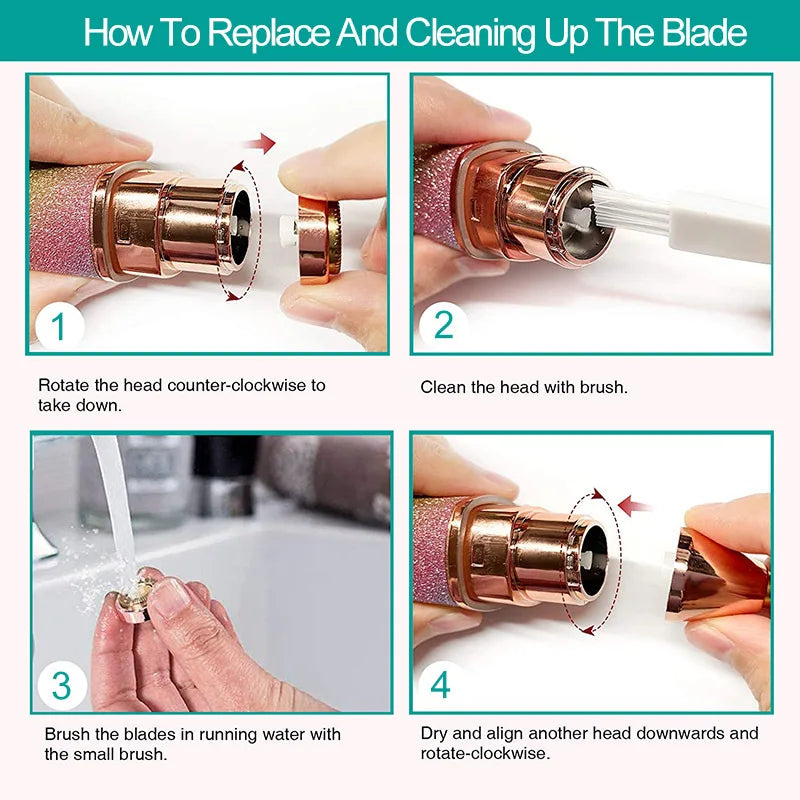 2 In1 Rechargeable Facial Hair Removal and Eyebrow Shaver