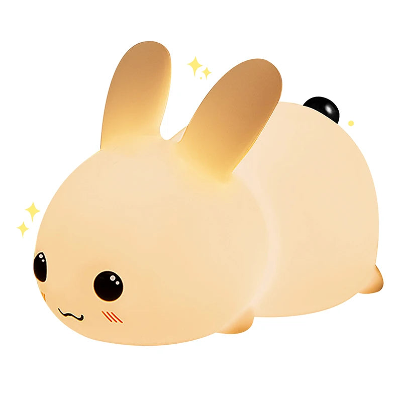 Cute rabbit silicone nightlight children's room decoration
